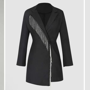 Black and Silver Fringe Romper